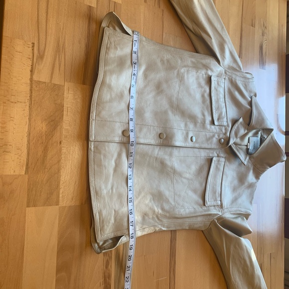 NWT Vince leather jacket oatmeal size S/P - Picture 10 of 16